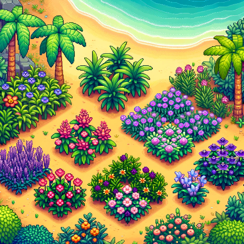 how many purple flowers on ginger island