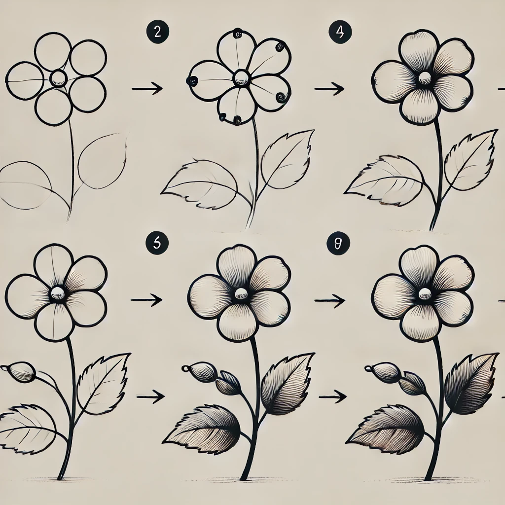 how to draw a flowers