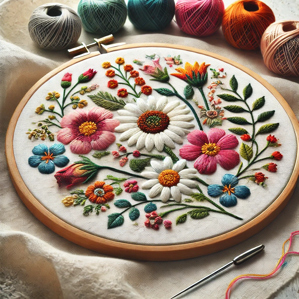 how to embroider flowers