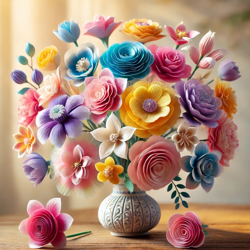 how to make flowers out of tissue paper