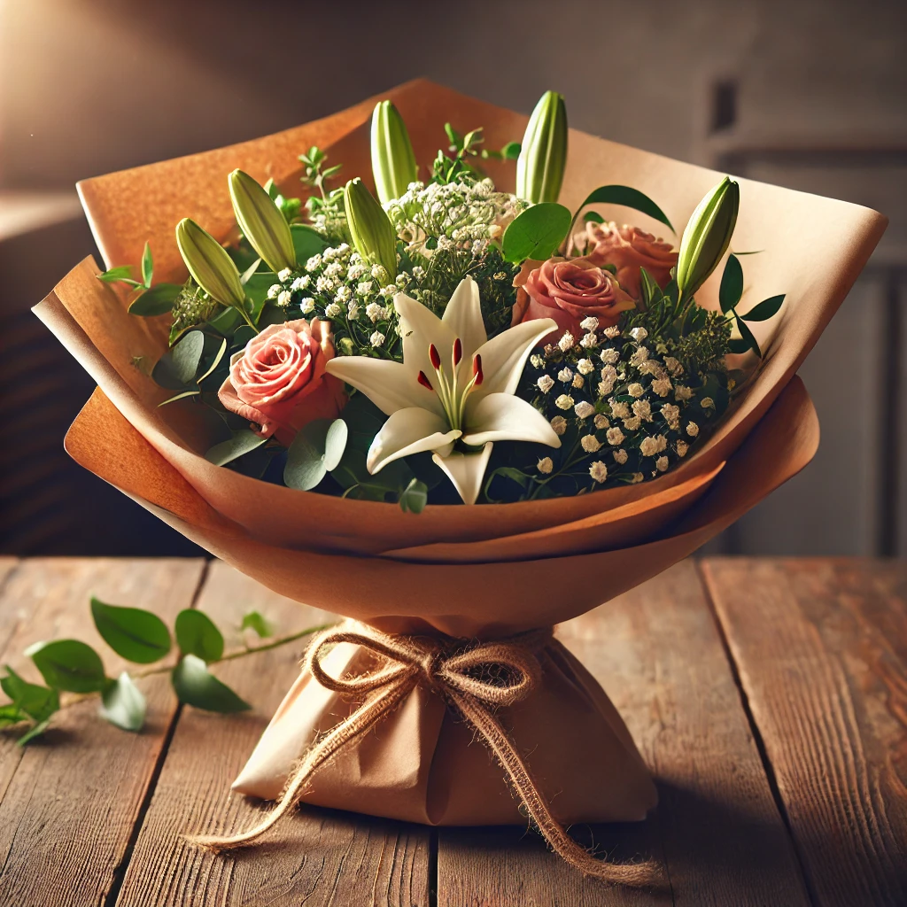 how to wrap flowers in paper