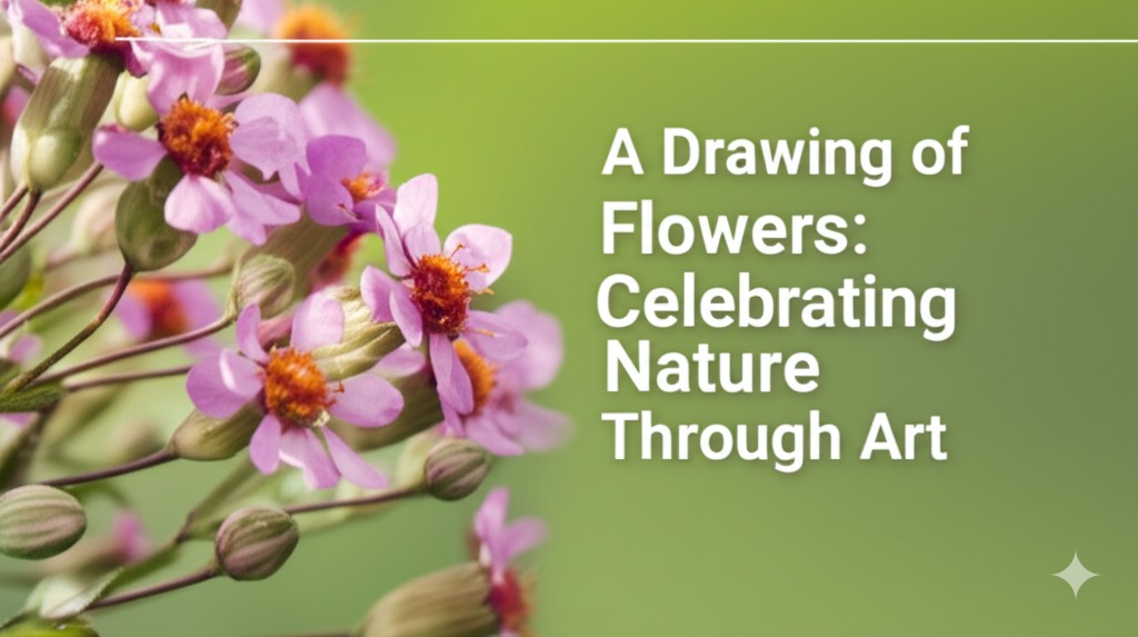 a drawing of flowers