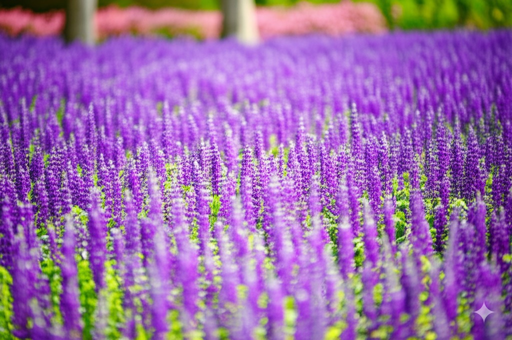 a field of purple flowers